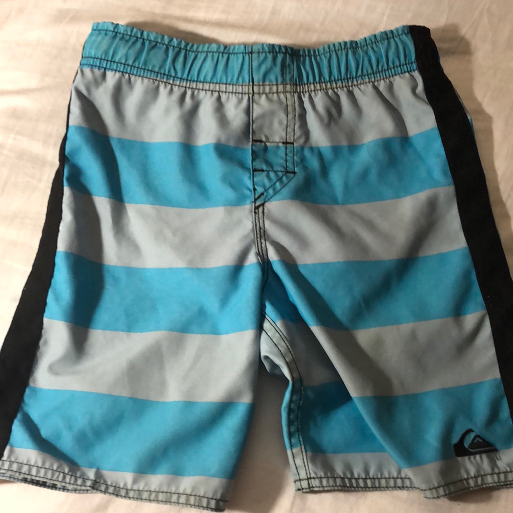 Quicksilver Boys Board Swim Shorts In Blue And Gray, Size S (5)